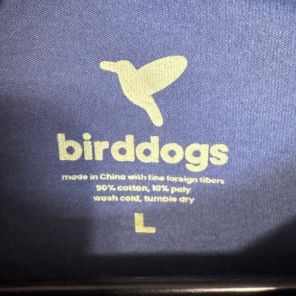 Birddogs Pocket Tee Shirt Short Sleeves Pullover Crewneck Blue Green Size Large - Picture 5 of 7